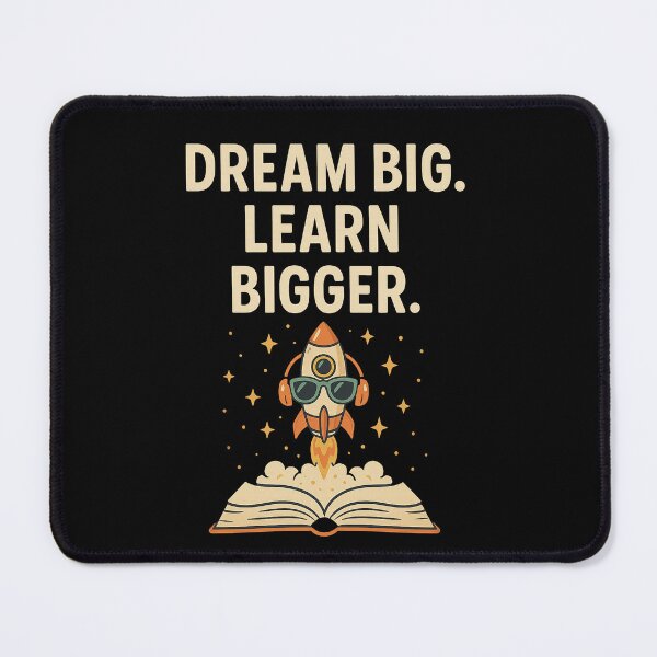 Item preview, Dream Big, Learn Bigger – Rocket and Book Inspirational School Design designed and sold by Phantom1Phoenix.