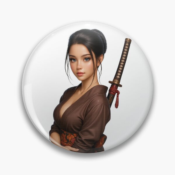 Item preview, Elegant Samurai Girl – 3D Anime CGI Art Print designed and sold by NeonCore.