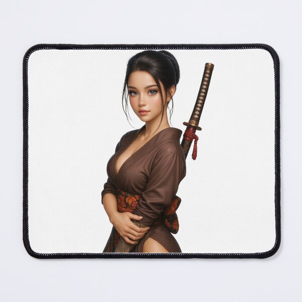 Item preview, Elegant Samurai Girl – 3D Anime CGI Art Print designed and sold by NeonCore.