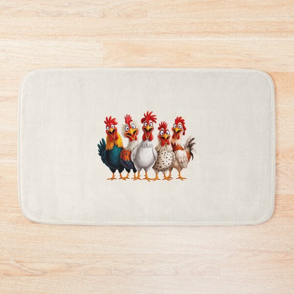 Item preview, The Poultry Gang – Funny Roosters Looking at You Cartoon Design designed and sold by EmeraldeaArt.