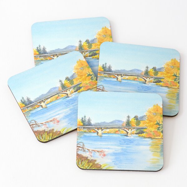 Item preview, Autumn Bridge Over Quiet Waters designed and sold by MerriliesBrush.