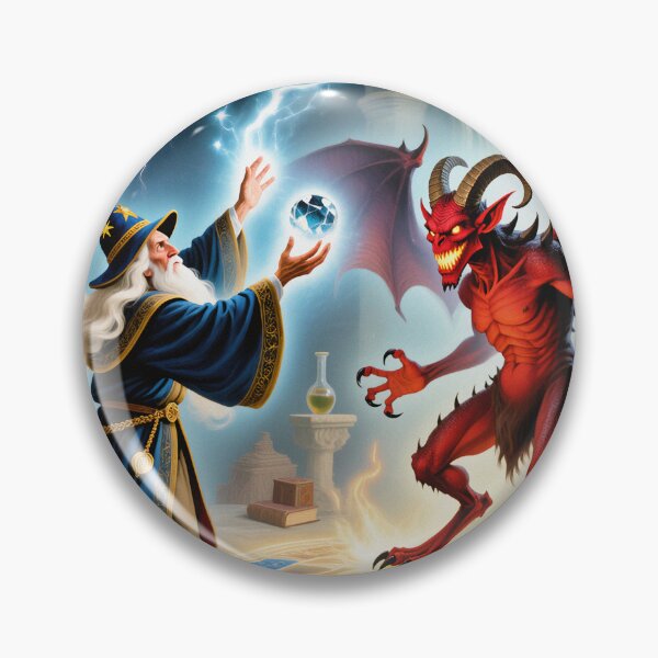 Item preview,  Wizard vs Demon illustration designed and sold by Vintage Designs +.