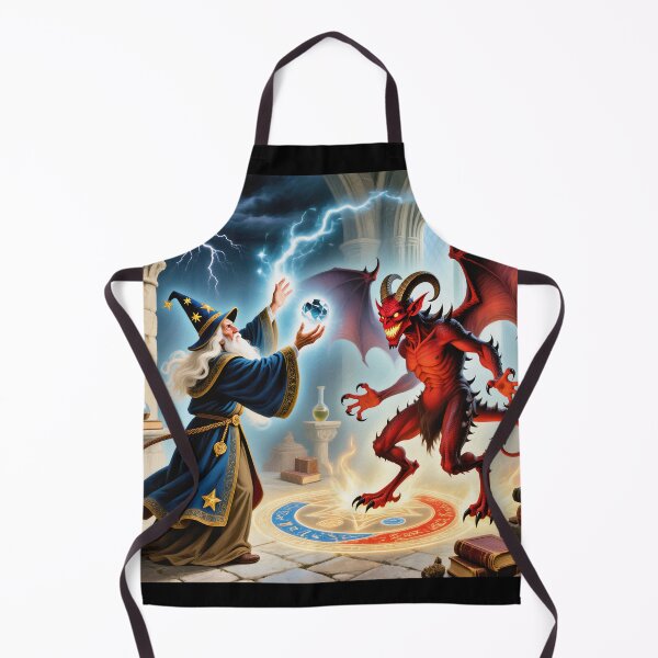 Item preview, Wizard vs Demon illustration designed and sold by Vintage Designs +.