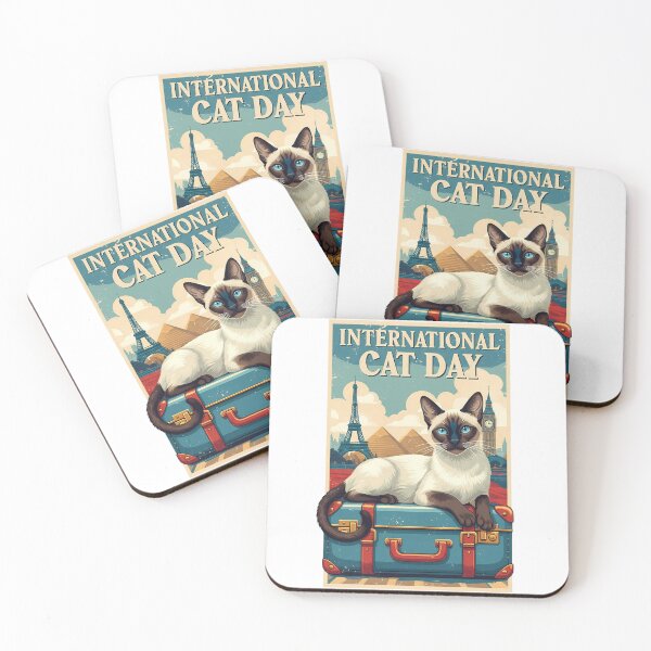 Item preview, Vintage Travel Poster International Cat Day designed and sold by zoughlal.