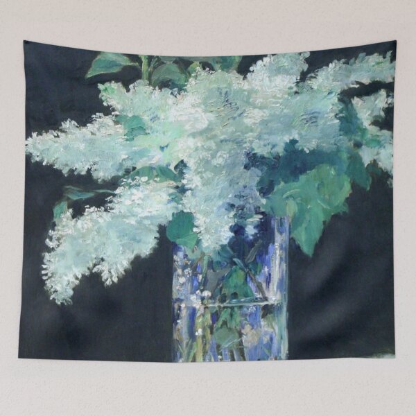 Item preview,  White Lilacs in a Glass Vase by Edouard Manet designed and sold by PureVintageLove.