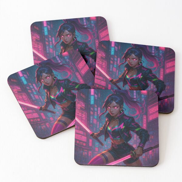 Item preview, K-Pop Cyber Demon Hunter – Neon Korean Girl Warrior Design designed and sold by PrometheusStyle.