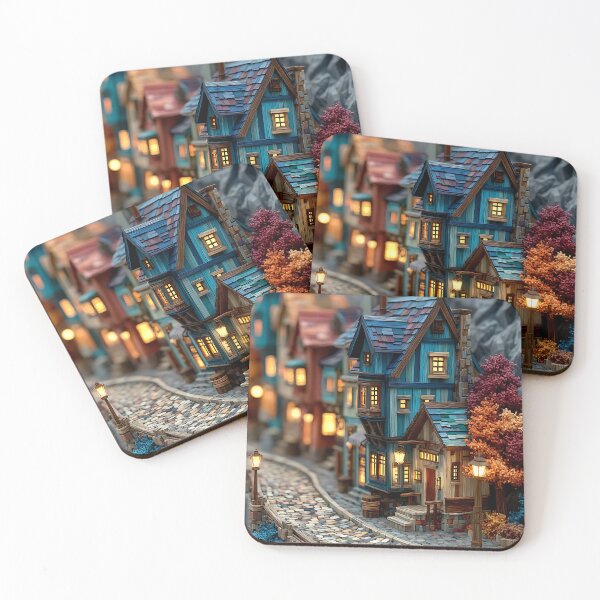 Item preview, Nordic Charm: Vibrant Wooden Houses Art designed and sold by Flowing Colurs.