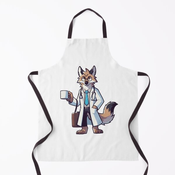 Artikelvorschau, Stilvoller Cartoon Maned Wolf Doctor mit Kaffeetasse entworfen und verkauft von Confuzz1ed.