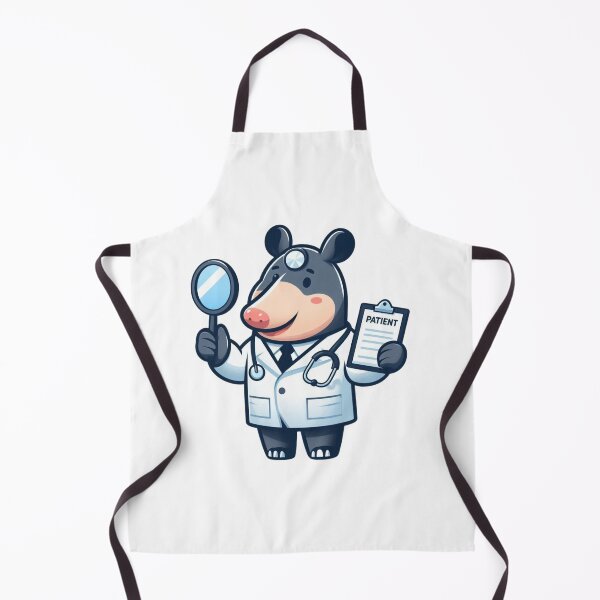 Item preview, Cute Cartoon Tapir Doctor with Chart and Head Mirror designed and sold by Confuzz1ed.