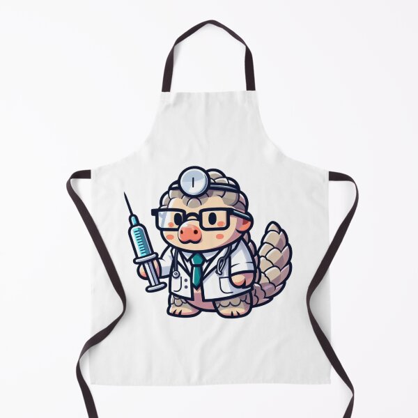 Item preview, Funny Cartoon Pangolin Doctor Holding Syringe designed and sold by Confuzz1ed.