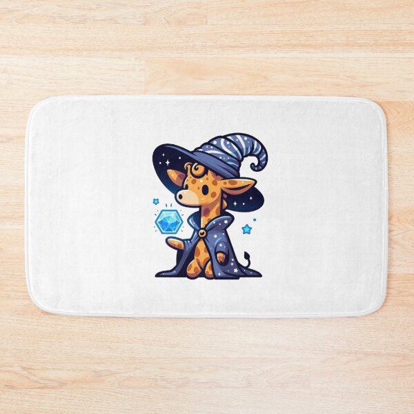 Item preview, Whimsical Cartoon Giraffe Wizard with Star Cloak and Glowing Orb designed and sold by Confuzz1ed.