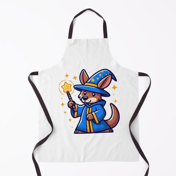 Item preview, Magical Cartoon Kangaroo Wizard with Star Robe and Glowing Boomerang designed and sold by Confuzz1ed.