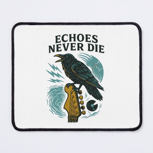 Item preview, Echoes Never Die – Raven on Guitar Headstock Rock Art designed and sold by ArcadiaSilence.