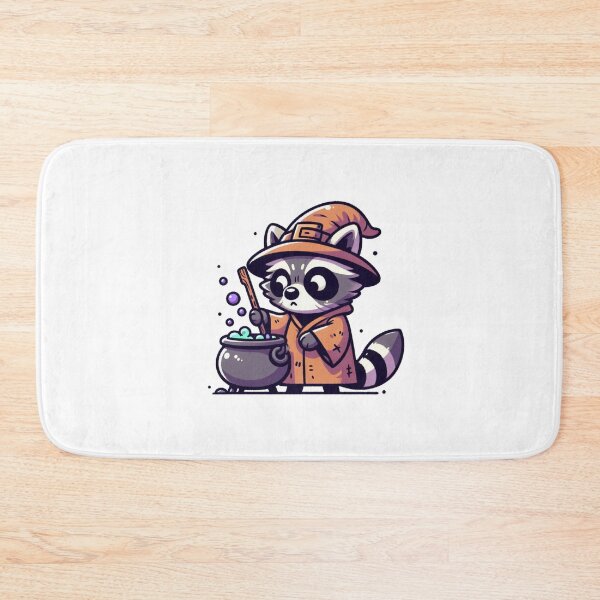 Item preview, Cartoon Raccoon Wizard with Cauldron and Patchy Robe designed and sold by Confuzz1ed.