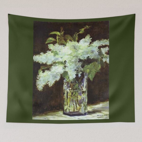 Item preview, White Lilacs in Glass by Edouard Manet designed and sold by PureVintageLove.