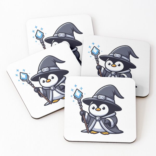 Item preview, Cartoon Penguin Wizard with Ice Wand and Silver Robe designed and sold by Confuzz1ed.