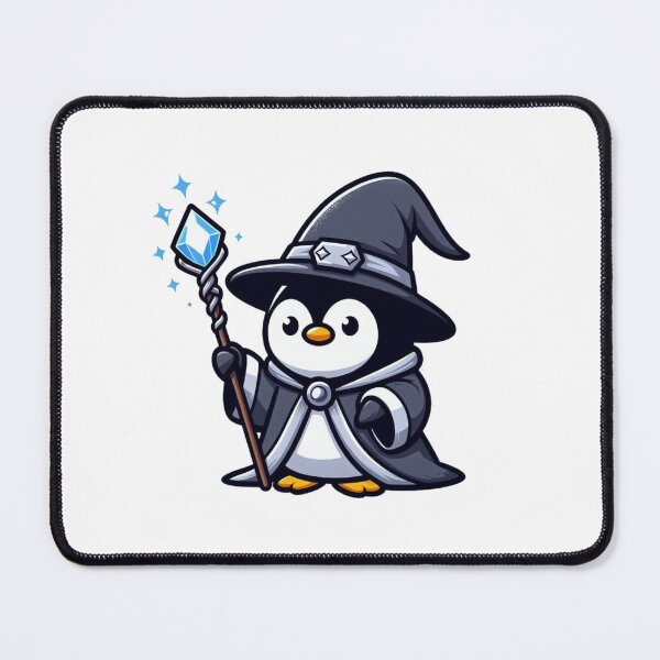 Item preview, Cartoon Penguin Wizard with Ice Wand and Silver Robe designed and sold by Confuzz1ed.