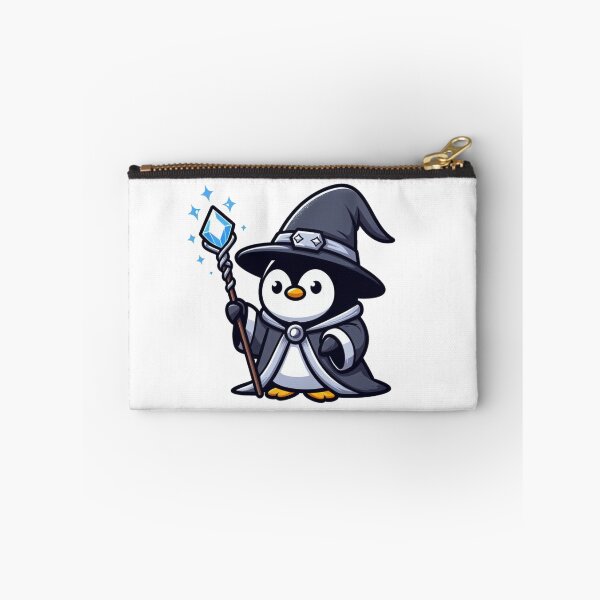 Item preview, Cartoon Penguin Wizard with Ice Wand and Silver Robe designed and sold by Confuzz1ed.
