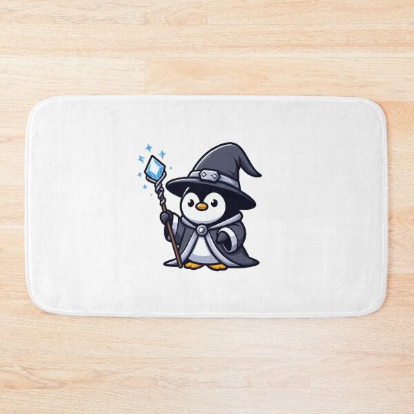 Item preview, Cartoon Penguin Wizard with Ice Wand and Silver Robe designed and sold by Confuzz1ed.