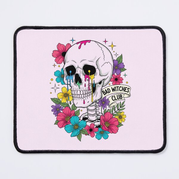 Item preview, Bad Witches Club - Colorful Floral Skull designed and sold by DropRomance.