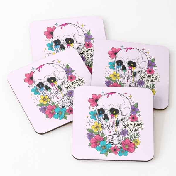 Item preview, Bad Witches Club - Colorful Floral Skull designed and sold by DropRomance.