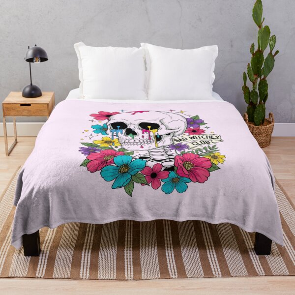 Item preview, Bad Witches Club - Colorful Floral Skull designed and sold by DropRomance.