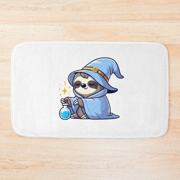 Item preview, Sleepy Cartoon Sloth Wizard with Glowing Potion designed and sold by Confuzz1ed.