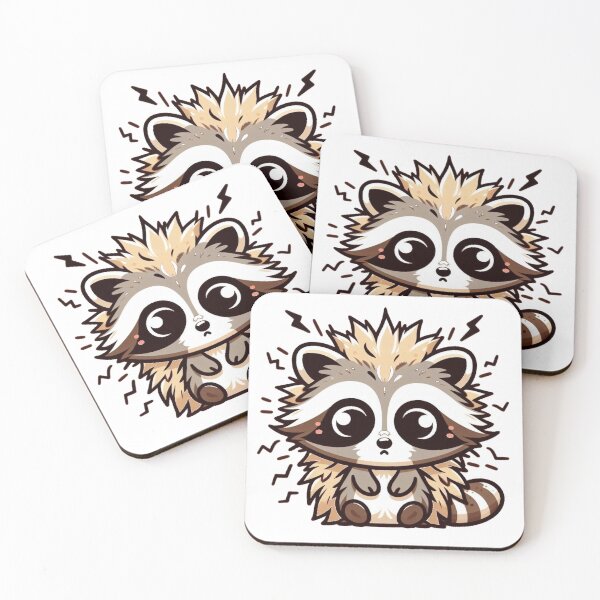 Item preview, Frizzed Cartoon Raccoon in Shock – Funny Electrocuted Animal Design designed and sold by Confuzz1ed.