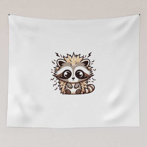 Item preview, Frizzed Cartoon Raccoon in Shock – Funny Electrocuted Animal Design designed and sold by Confuzz1ed.