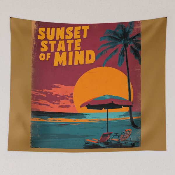 Item preview, Sunset State of Mind – Retro Beach & Sunset Vibes designed and sold by LoomisDreams.