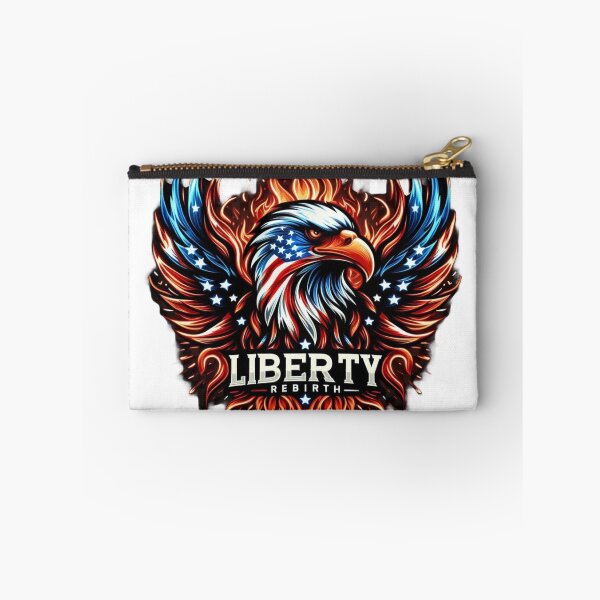 Item preview, Liberty Rebirth – Fiery Cyberpunk Eagle with American Accents Tee designed and sold by UmcommonGoods.