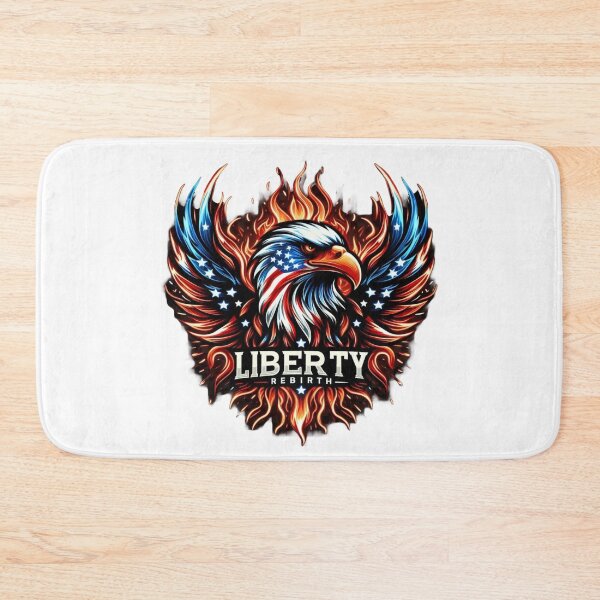 Item preview, Liberty Rebirth – Fiery Cyberpunk Eagle with American Accents Tee designed and sold by UmcommonGoods.