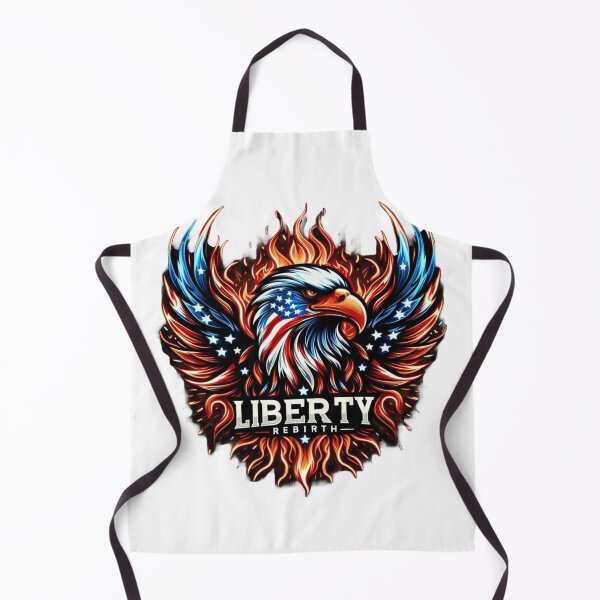 Item preview, Liberty Rebirth – Fiery Cyberpunk Eagle with American Accents Tee designed and sold by UmcommonGoods.