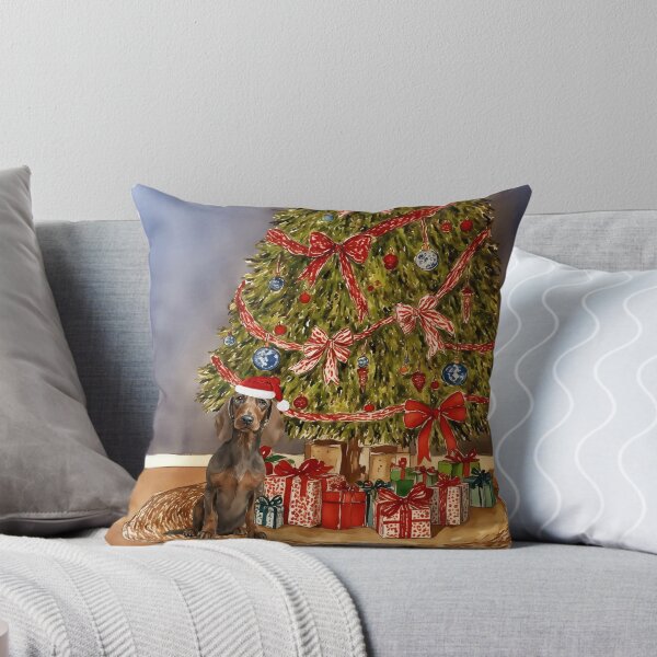 Item preview, Christmas Dachshund Christmas Tree Dog Puppy Watercolor designed and sold by Magnolia Valley Art.