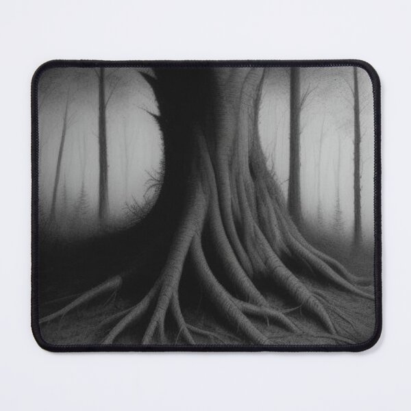 Item preview, Sinister Tree Roots in Haunted Foggy Forest designed and sold by Uniquely Yours.