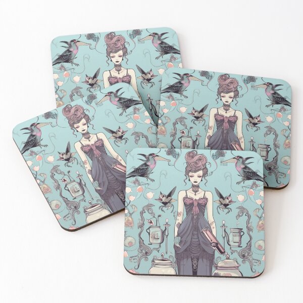 Item preview, Teal Pastel Gothic Print | Purple Hair Vintage Print  designed and sold by Radiant-Art.