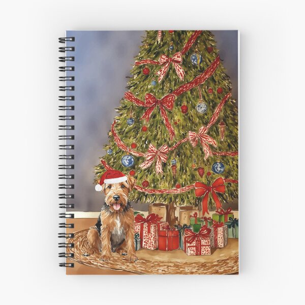 Item preview, Christmas Airedale Terrier Christmas Tree Dog Puppy Watercolor designed and sold by Magnolia Valley Art.