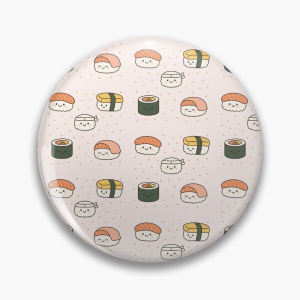 Item preview, Smiley Sushi Set – Kawaii Nigiri & Maki Pattern designed and sold by Bramble99.