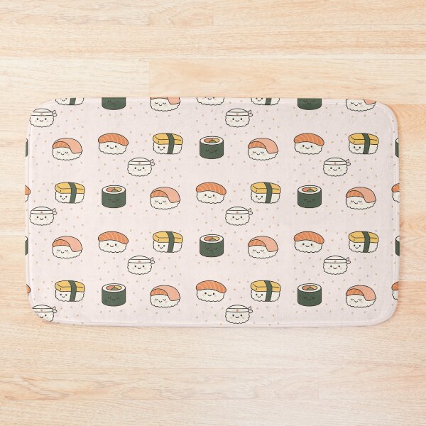 Item preview, Smiley Sushi Set – Kawaii Nigiri & Maki Pattern designed and sold by Bramble99.