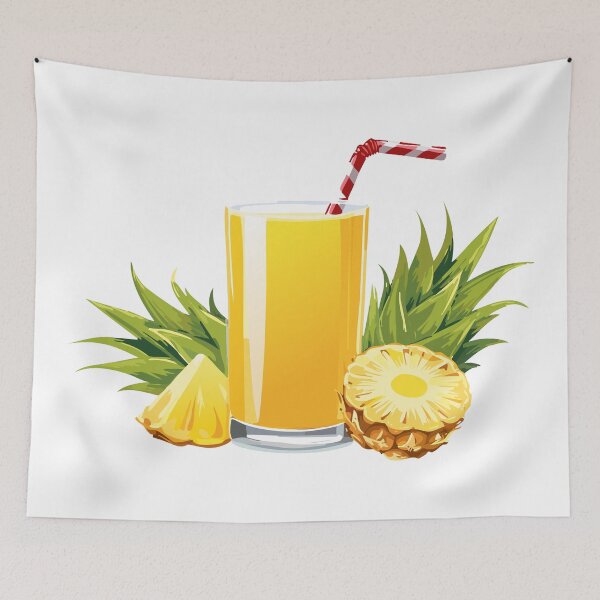 Item preview, Pina Colada cocktail, Pineapple Juice, fruit juice in a glass and pineapple, Pineapple fruit, Tropical sweet ananas, slices pineapple, Summer fruits for healthy lifestyle, designed and sold by Danler.