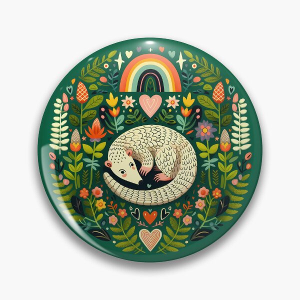 Item preview, Pangolin: Hope for Wildlife: Shy Scaled Mammal - Scandinavian Folk Art by heidiannemorris © designed and sold by FOLK ART FUSION by heidiannemorris.