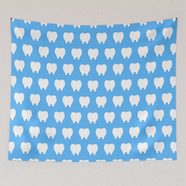 Item preview, Simple White Tooth with Light Blue Pattern – Clean & Cute Design designed and sold by OEKAKIYASAN.