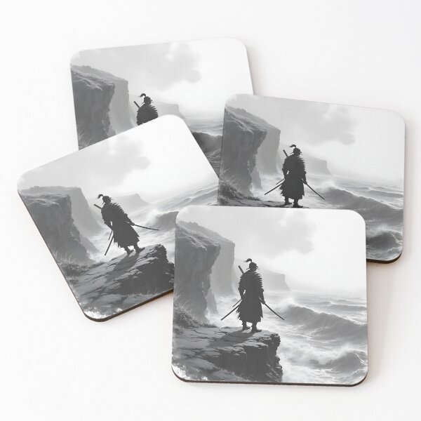 Item preview, Samurai at the Edge – Monochrome Warrior Art designed and sold by Pixel-Up.