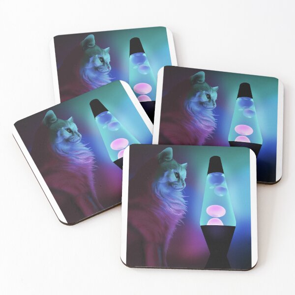 Item preview, Fascination - Digital portrait of cat with lava lamp designed and sold by Paintbrushbetty.