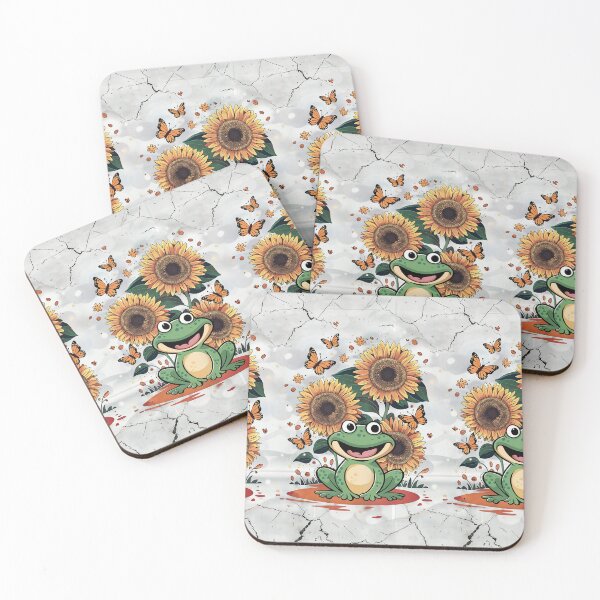 Item preview,   Cheerful Frog Amidst Vibrant Sunflowers and Butterflies designed and sold by AnimalAirtistry.