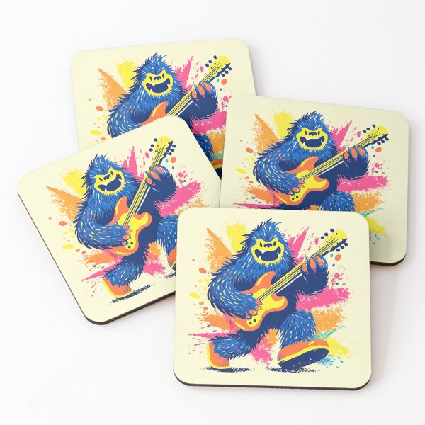 Item preview, Groovy Bigfoot Shredding Electric Guitar – Colour Splash Design designed and sold by ThePurpleMelon.