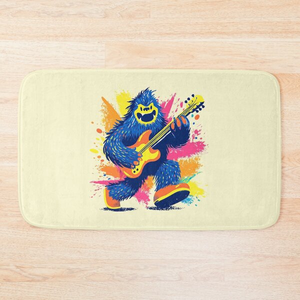 Item preview, Groovy Bigfoot Shredding Electric Guitar – Colour Splash Design designed and sold by ThePurpleMelon.