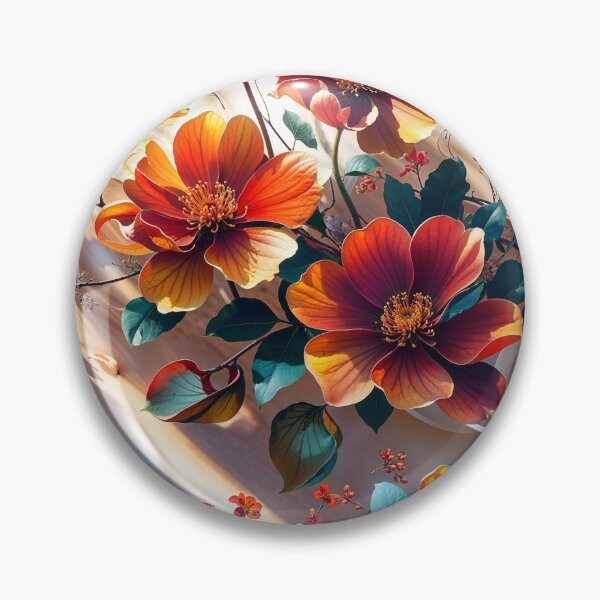 Item preview, Radiant Golden Hour Floral | Vibrant Orange & Red Poppies with Teal Leaves designed and sold by WHITE FANGS.