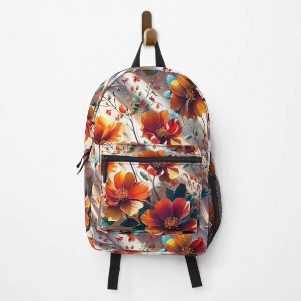Item preview, Radiant Golden Hour Floral | Vibrant Orange & Red Poppies with Teal Leaves designed and sold by WHITE FANGS.