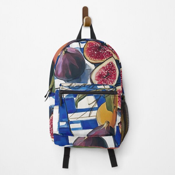 Item preview, Fresh Figs Still Life - Mediterranean Kitchen Art with Blue Gingham designed and sold by Botanicalboho.